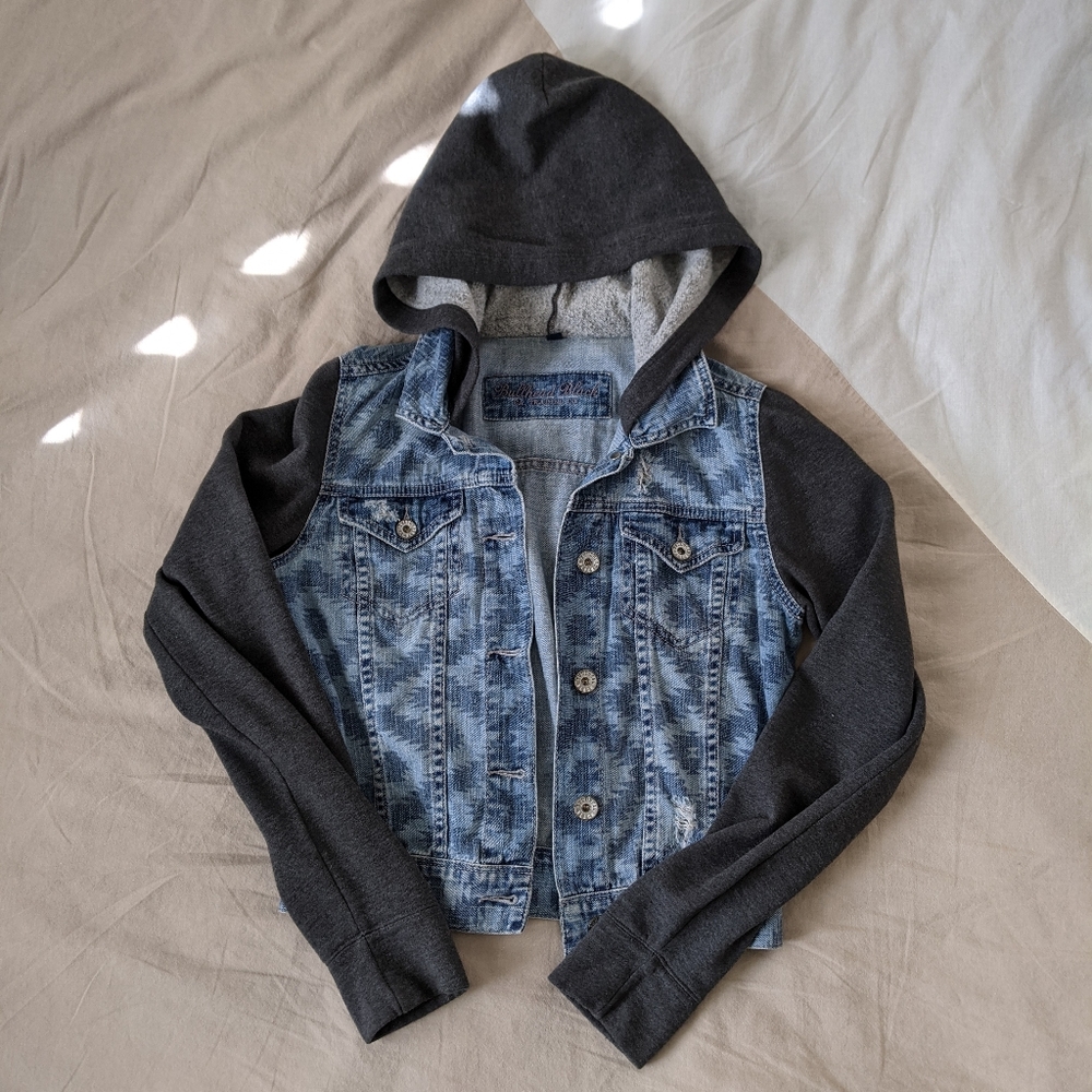 Bullhead Black Tribal Denim Trucker Jacket